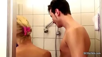 German MILF Seduce to Fuck by Step-s. Big Dick in Shower