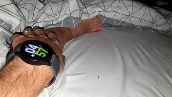 Stroking my wife's leg while she s. (MILF)