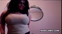 Big tited brunette with glasses shakes booty