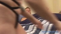 Mature nurse gets drilled on patients bed